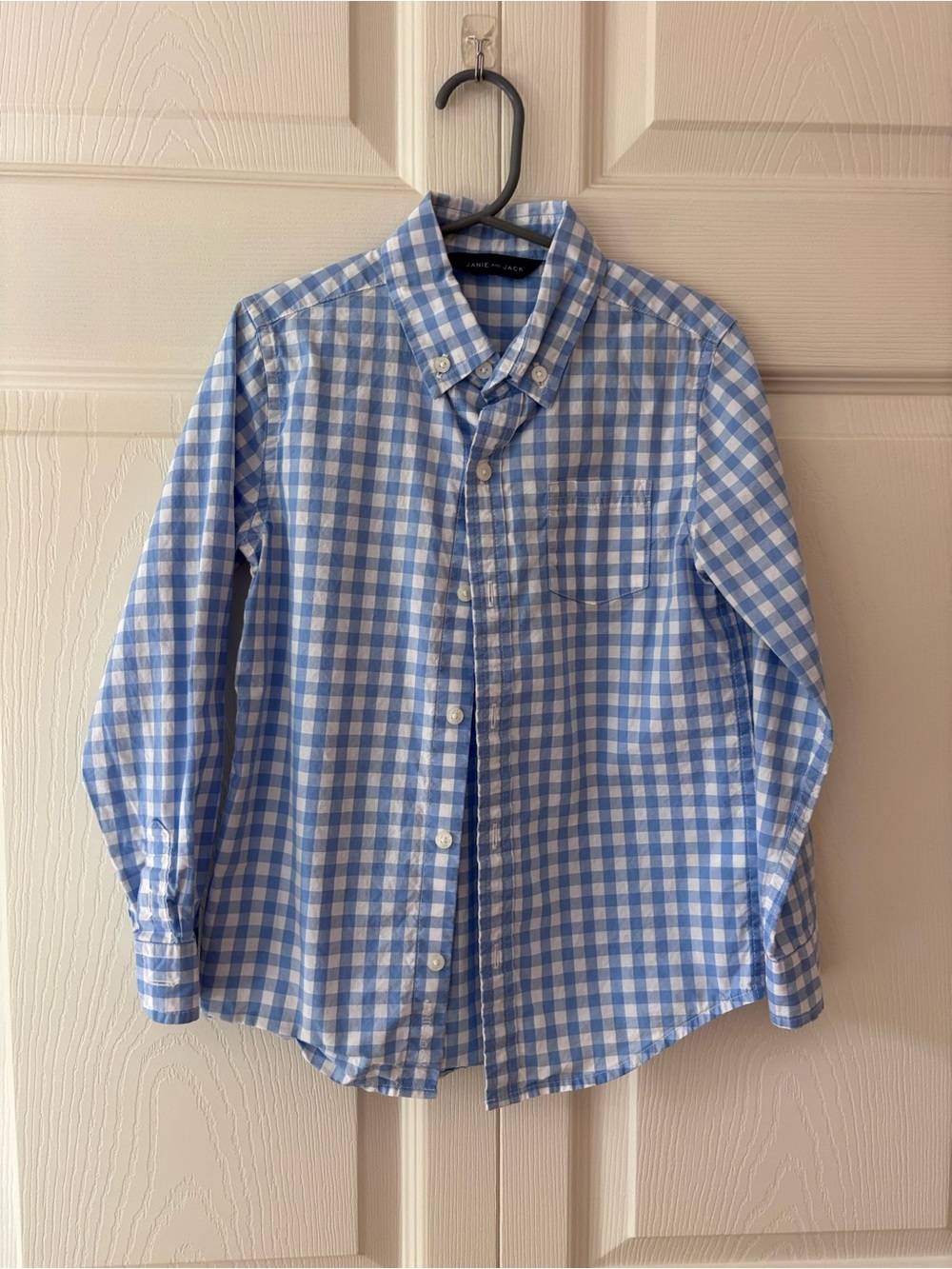 Janie & Jack boys Button-Down Gingham Shirt Sz 5